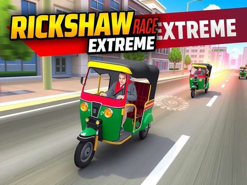 Rickshaw Race Extreme - Main Game Cover featuring Indian Auto Rickshaw Rickshaw Race Extreme Game Cover